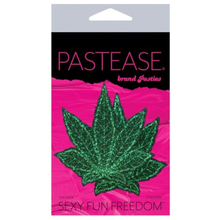 Pastease Glitter Marijuana Leafs - Green O/S