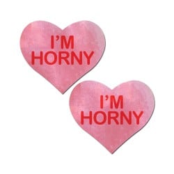 Pastease I'm Horny Heart - Pink/Red O/S