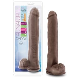 Blush Au Naturel Daddy 14" Sensa Feel Dual Density Dong w/Suction Cup - Chocolate