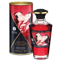 Shunga Warming Oil Blazing Cherry - 3.5 oz.
