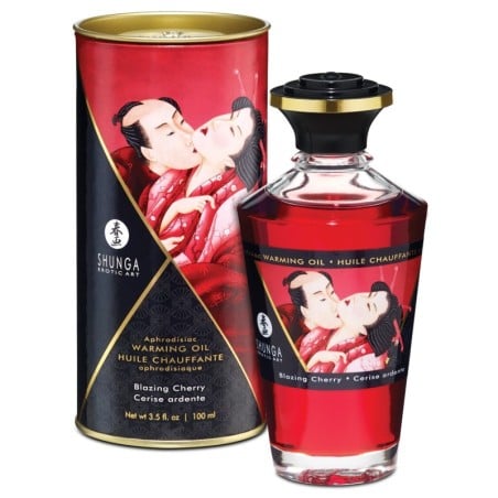Shunga Warming Oil Blazing Cherry - 3.5 oz.