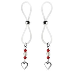 Bijoux de Nip Nipple Halos Heart Charm - Red/Clear