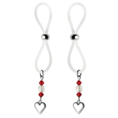 Bijoux de Nip Nipple Halos Heart Charm - Red/Clear