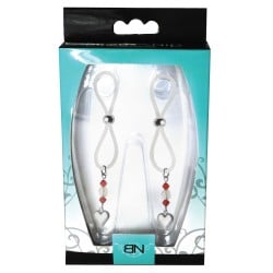Bijoux de Nip Nipple Halos Heart Charm - Red/Clear