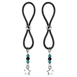 Bijoux de Nip Nipple Halos Star Charm - Turquoise/Black