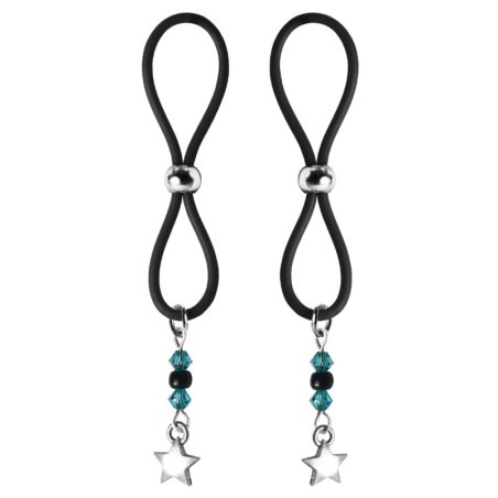 Bijoux de Nip Nipple Halos Star Charm - Turquoise/Black