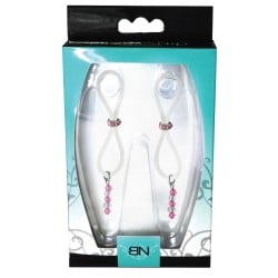 Bijoux de Nip Nipple Halos Pink Gem Slider - Pink/Clear