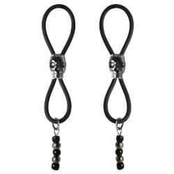 Bijoux de Nip Nipple Halos Black Skull Slider - Black/Silver