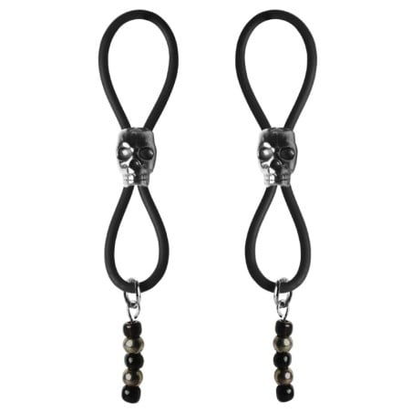 Bijoux de Nip Nipple Halos Black Skull Slider - Black/Silver