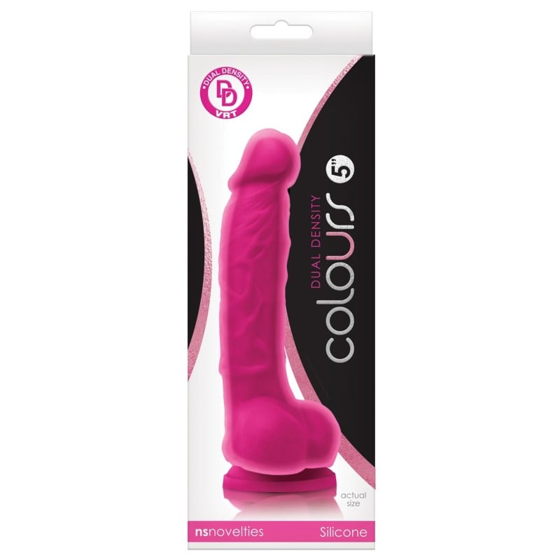 Colours Dual Density 5" Dong w/Balls & Suction Cup - Pink Colours Dual Density 5" Dong w/Balls & Suction Cup - Pink