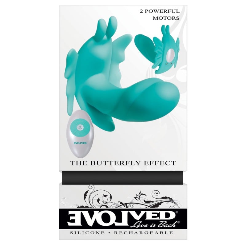 Evolved The Butterfly Effect Rechargeable Dual Stim - Teal Evolved The Butterfly Effect Rechargeable Dual Stim - Teal
