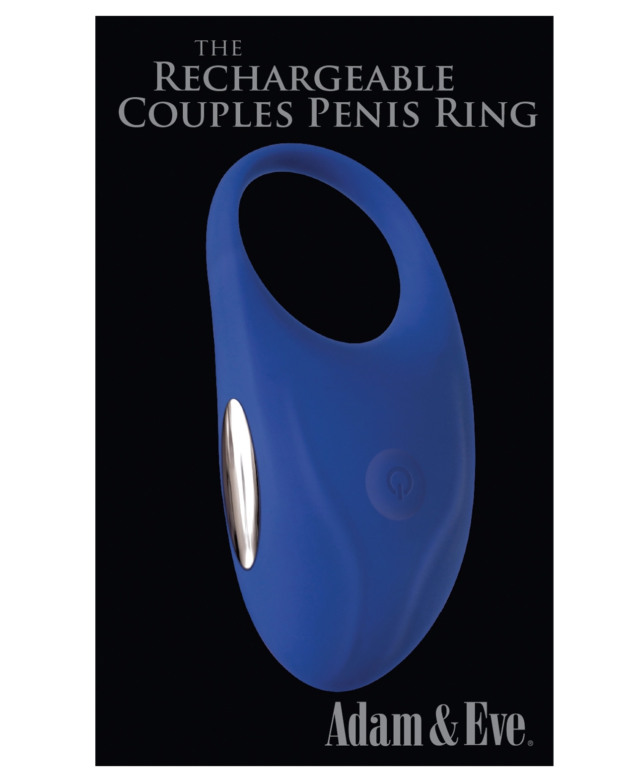 Adam & Eve Rechargeable Couples Penis Ring - Blue.