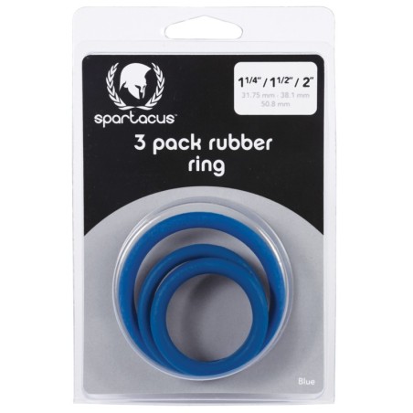 Rubber Cock Ring Set- Blue Pack of 3