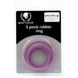 Rubber Cock Ring Set - Purple Pack of 3