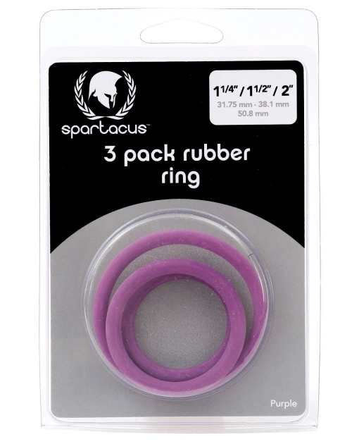 Rubber Cock Ring Set - Purple Pack of 3