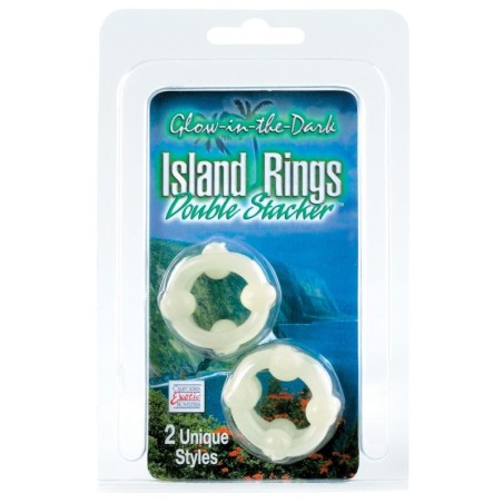 Silicone Island Rings Double Stacker Glow In The Dark