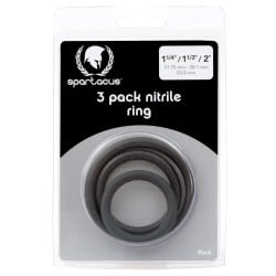 Nitrile Cock  Ring Set - Black Pack of 3