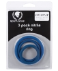 Nitrile Cock Ring Set - Blue Pack of 3