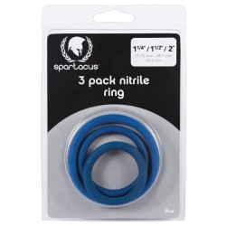 Nitrile Cock Ring Set - Blue Pack of 3