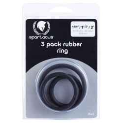 Rubber Cock Ring Set - Black Pack of 3