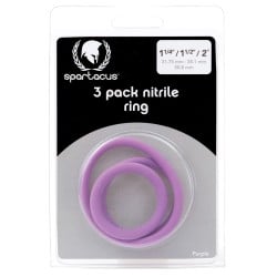 Nitrile Cock  Ring Set - Purple Pack of 3