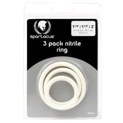 Nitrile Cock  Ring Set - White Pack of 3