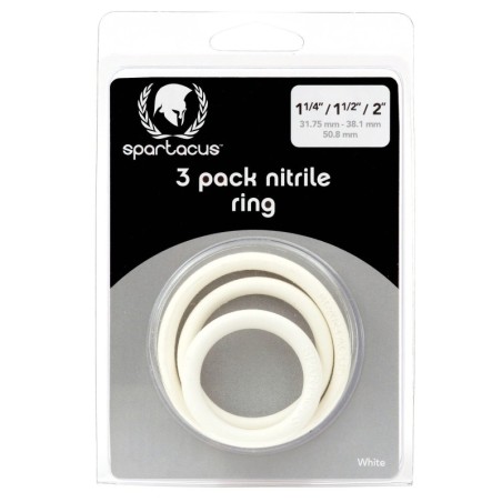 Nitrile Cock  Ring Set - White Pack of 3