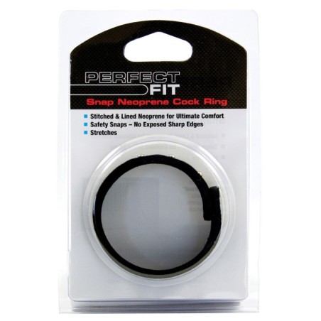 Perfect Fit Neoprene Snap Cock Ring - Black
