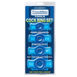 Titanmen Tools Cock Ring Set - Blue