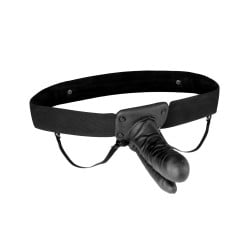 Lux Fetish Unisex Vibrating Hollow Double Penetration Strap On Dildo