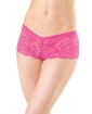 Low Rise Stretch Scallop Lace Booty Short Hot Pink O/S