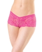Low Rise Stretch Scallop Lace Booty Short Hot Pink XL