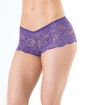 Low Rise Stretch Scallop Lace Booty Short Purple O/S