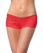 Low Rise Stretch Scallop Lace Booty Short Red O/S
