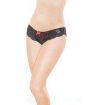 Low Rise Stretch Lace & Satin Panty Black/Red O/S