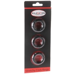 Malesation Stretchy Cock Rings - Pack of 3