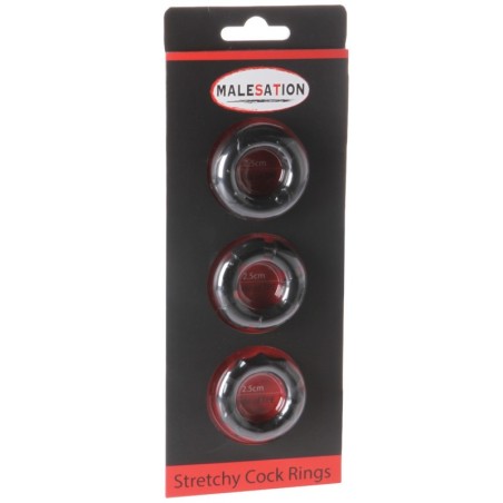 Malesation Stretchy Cock Rings - Pack of 3