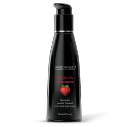 Wicked Sensual Care Aqua Waterbased Lubricant - 4 oz Strawberry