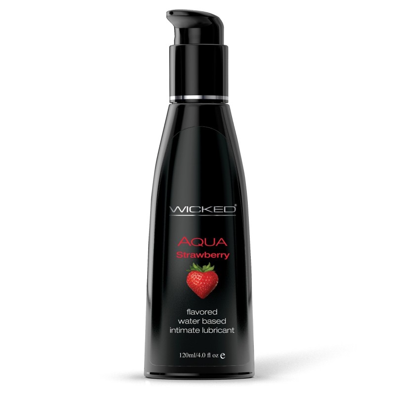 Wicked Sensual Care Aqua Waterbased Lubricant - 4 oz Strawberry Wicked Sensual Care Aqua Waterbased Lubricant - 4 oz Strawberry