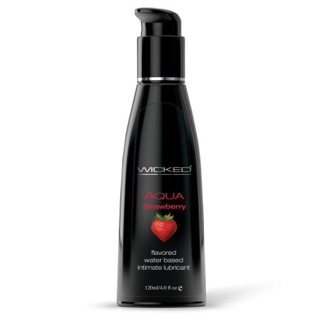 Wicked Sensual Care Aqua Waterbased Lubricant - 4 oz Strawberry