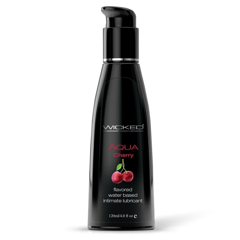 Wicked Sensual Care Aqua Waterbased Lubricant - 4 oz Cherry Wicked Sensual Care Aqua Waterbased Lubricant - 4 oz Cherry
