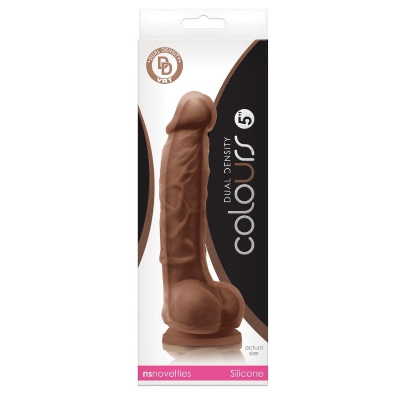 Colours Dual Density 5" Dildo - Brown Colours Dual Density 5" Dildo - Brown