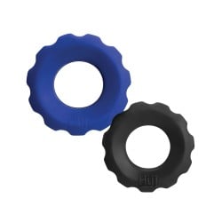 Hunky Junk Cog Ring 2 Size Double Pack - Cobalt & Tar Pack of 2