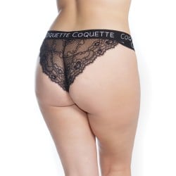 Fine Lace Back w/Double Strap Waistband Black XL