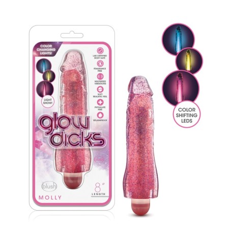 Blush Glow Dicks Glitter Vibrator Molly - Pink