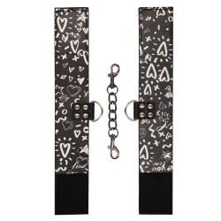 Shots Ouch Love Street Art Fashion Printed Ankle Cuffs - Black