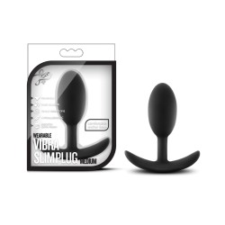 Blush Luxe Wearable Vibra Slim Plug Medium - Black