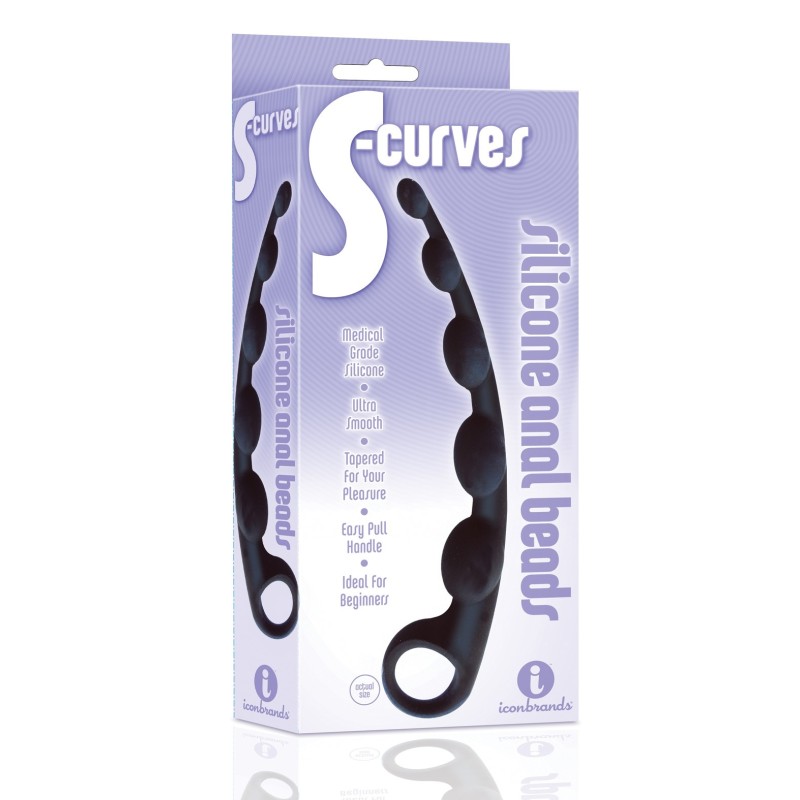 The 9's S-Curved Silicone Anal Beads The 9's S-Curved Silicone Anal Beads