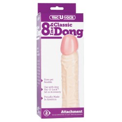 Vac-U-Lock 8" Classic Dong - White