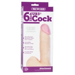 UR3 Vac-U-Lock 6" Cock & Balls Attachment - White